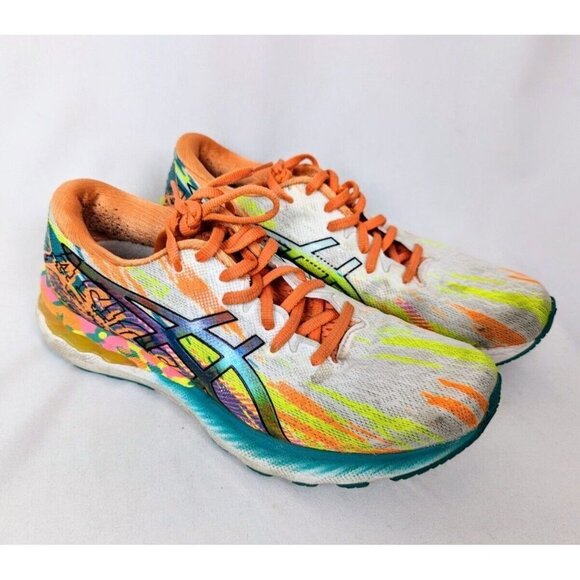 Asics Gel Nimbus 23 Running Walking Shoe Hot Pink Sour Yuzu Colorful Womens 8.5 - Picture 1 of 16